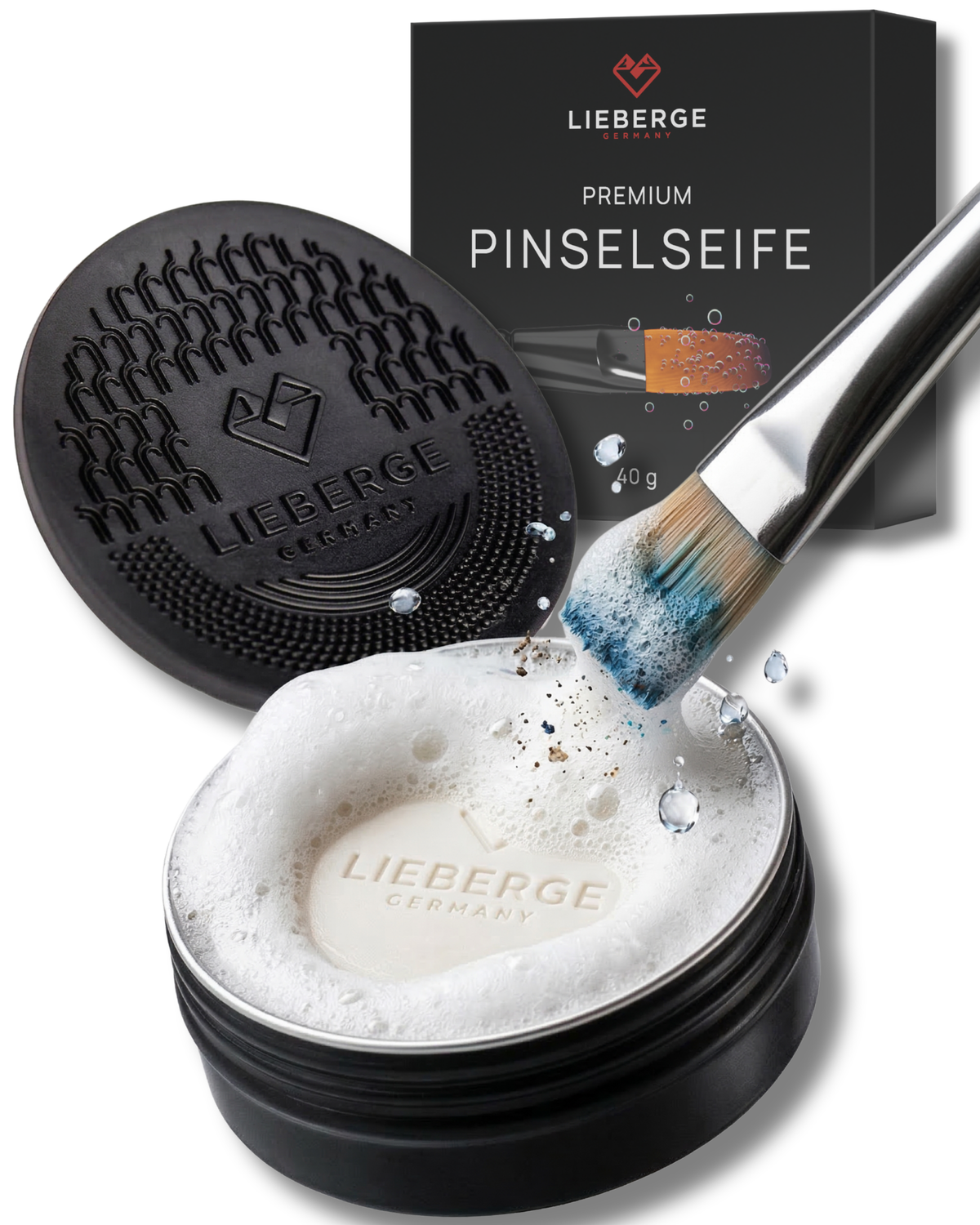 Pinselseife | 40g inkl. Reinigungsmatte