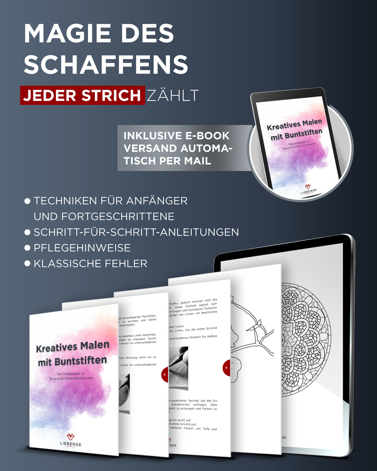 buntstifte, malen buntstifte, farbstifte - inkl. anleitung